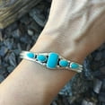 thumbnail image 3 of Grandest Birch Women Bohemia Vintage Faux Turquoise Open Bangle Bracelet Cuff Jewelry Gift Alloy Silver, 3 of 8