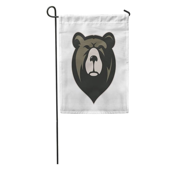 LADDKE Brown Face Bear Head Mascot Grizzly Sport College School Garden Flag Decorative Flag House Banner 12x18 inch