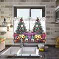 thumbnail image 4 of Yayeee Kitchen Curtains Light Filtering 27"x24" Rod Pocket Short Cafe Window Panel, Purple Halloween Trees, 4 of 7