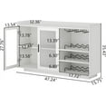 thumbnail image 2 of Wine Bar Cabinet with LED Lights, Floating Coffee Bar with Glass Rack and Removable Wine Racks, Modern Buffet Sideboard with Storage Shelves, Kithchen Bar with Glass Cabinet Doors, 2 of 6