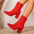 thumbnail image 6 of Lepsheexh Shoes for Women Autumn Winter Round Toe Chunky High Heel Fashionable Casual Short Tube Ankle Boots Versatile Daily Footwear, 6 of 9