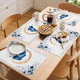 thumbnail image 5 of Butterfly Placemats Set of 8, Watercolor Blue Grey Butterfly Floral Leaf Non-Slip Place Mats Washable Table Mats for Kitchen Dining Table Decorations Indoor/Outdoor, 5 of 9