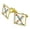 Gold, variant on Letter X Floral Monogram Initial Square Cufflink Set - Silver or Gold