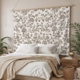 thumbnail image 3 of Farmhouse Brown Tapestry for Bedroom Wall Hanging Tapestry, Vintage Flower Leaf Botanical Plant Ceiling Backdrop Tapestries Poster Blanket Wall Decor for Teens Room Living Room Dorm 59" x 90", 3 of 8