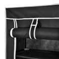 thumbnail image 3 of vidaXL Fabric Shoe Cabinet with Cover Shoe Rack Storage Organizer Black/Brown, 3 of 11