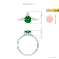 thumbnail image 5 of ANGARA Lab Grown Prong-Set Round Emerald Chevron Engagement Ring for Women in 14K White Gold (Size-6mm) | May Birthstone, Birthday, Anniversary, Jewelry Gift for Women | Lab-Grown Emerald Ring, 5 of 8