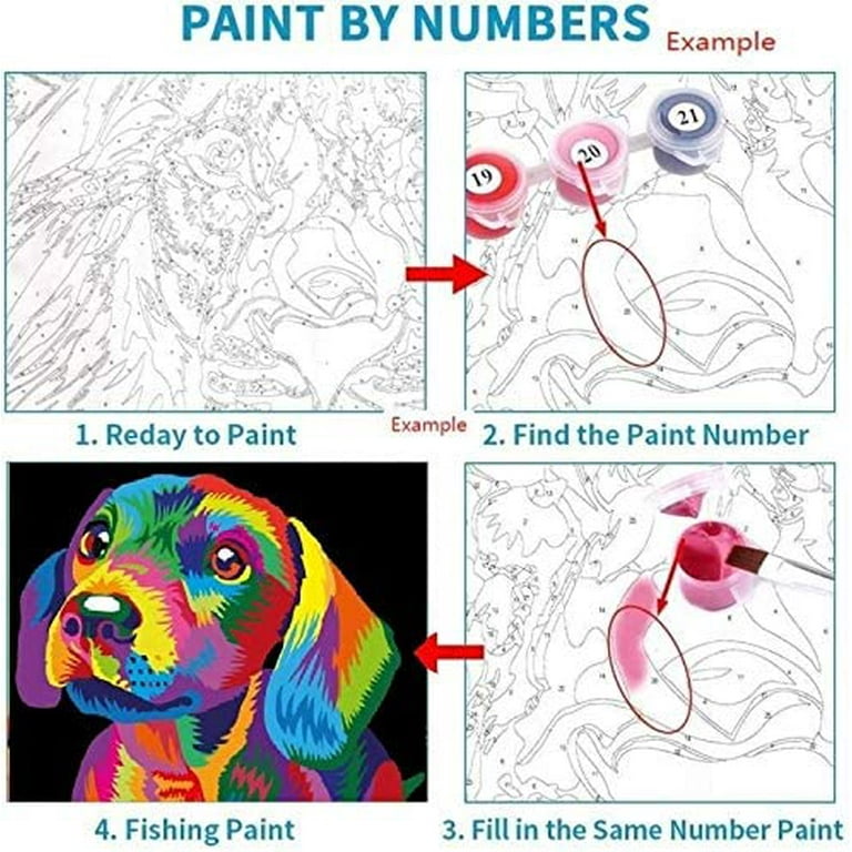 Paint by Numbers Kit for Kids Ages 8-12,Cute Animal Doberman