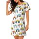 thumbnail image 2 of Balery Cartoon Monster Trucks Camisón de manga corta con cuello redondo para mujer, cómodo y elegante., 2 of 6