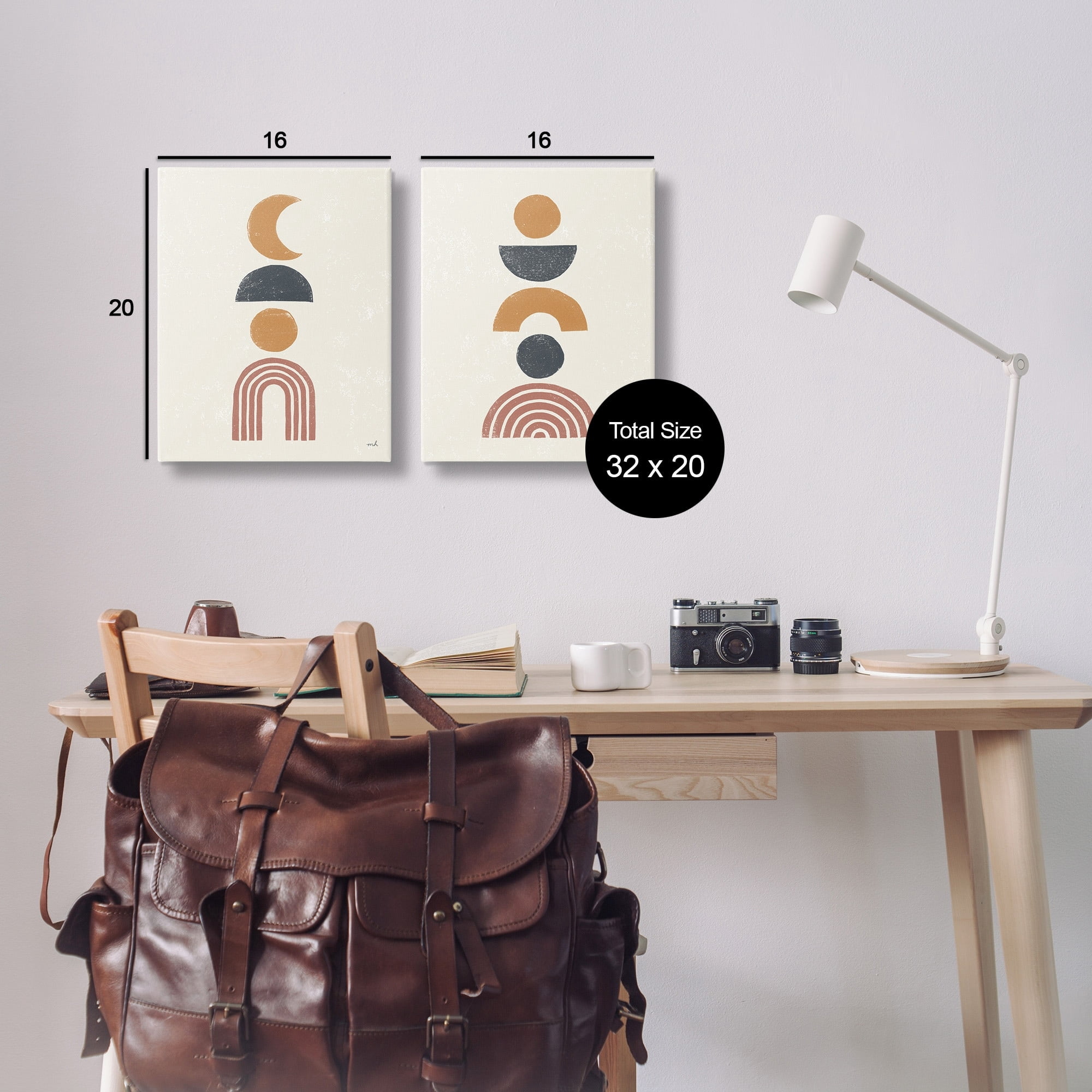 Stupell Industries Sun and Moon Bohemian Symbols Neutral Primary Canvas Wall Art by Moira Hershey