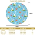 thumbnail image 3 of Easter and Wicker Baskets Blue Pattern Round Tablecloth 60", Wrinkle-Resistant Wipeable Cover for Kitchen, Dining, Picnic & Patio, 3 of 6