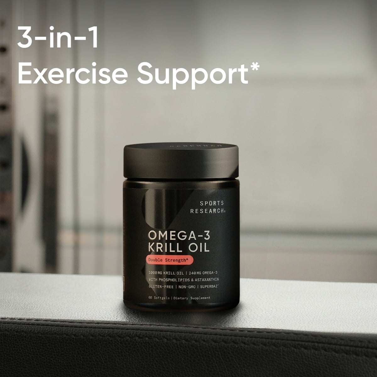 Sports Research® Antarctic Krill Oil Omega 3 1000mg with Phospholipids, Choline and Astaxanthin (60 Softgels)
