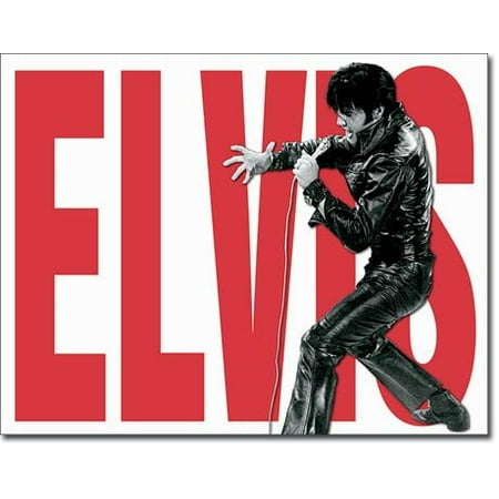 Elvis Presley Tin Sign Leather Suit