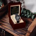 thumbnail image 5 of To My Man Watch - Gift For Boyfriend, Husband, Lover - Men's Openwork Watch - Mahogany Gift Box, 5 of 6