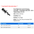 thumbnail image 2 of Front Right Strut and Coil Spring Assembly - Compatible with 2010 - 2011 Toyota Camry 3.5L V6, 2 of 2