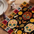thumbnail image 7 of Sm:)e Skull Day of The Dead Print Halloween Placemats 12x18 Inch Set of 4, Kitchen & Dining Table Decor, Spooky Party Decoration, 7 of 7