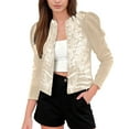 thumbnail image 2 of Womens Beige Sequin Jacket Women Long Sleeve Casual Sequin Cardigan Sequin Jackets for Women, 2 of 6