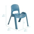 thumbnail image 2 of ECR4Kids Plastic Stackable SitRight Chair, 11in, Classroom Furniture, Peacock Blue, 4-Pack, 2 of 9