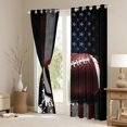 thumbnail image 3 of Football Curtains & Drapes,Retro Grunge American Flag 30%-50% Blackout Curtains,Ball Games Sports Window Curtains,Gray White Black Tie Dye Window Treatments 2 Panels, 3 of 6