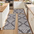 thumbnail image 6 of Vaukki Kitchen Rugs Set of 3, Moroccan Non Slip Machine Washable Kitchen Floor Mats, Heavy Duty Low Profile for Sink Laundry, Gray, 6 of 13