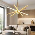 thumbnail image 1 of Modern Sputnik Chandelier 24 inch, Gold LED Dimmable Ceiling Light with Remote for Kitchen Island, Dining Room, 1 of 6