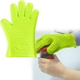 thumbnail image 2 of Less Than 5 Oven Mitts Silicone Five Finger Gloves Silicone Gloves for Oven Microwave Extraction Super Long Silicone Oven Gloves Heat Pan Pad Heart Pattern, 2 of 9