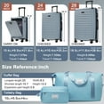 thumbnail image 3 of Alikpop 5-Piece Light Blue Hardside Luggage Set, Front Opening Carry-On with Spinner Wheels, 3 of 7