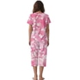 thumbnail image 2 of DISNIMO Cherry Blossom Printed Womens Pajama Sets Soft Sleepwear Casual 2 Piece Pjs Set Short Sleeve Tops and Capri Pant Lounge for Home, 2XL, 2 of 7