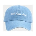 thumbnail image 5 of Bad Hair Day Baseball Cap, Vintage Washed Denim Dad Hat, Adjustable Humor Text Casual Hat for Men and Women, Daily Outfit, Outdoor and Travel-Blue, 5 of 6
