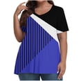 thumbnail image 2 of Otvok Womens Casual V-Neck Solid Plus Size Short Sleeve Tops Blouse T-Shirt, 2 of 6