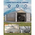 thumbnail image 2 of 12x20 Ft Enclosed Metal Carport with Vertical Roof Heavy-Duty Steel Garage Shed for Pickup Trucks SUVs and Outdoor Storage, 2 of 7