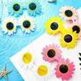 thumbnail image 5 of Large Frame Decorative Glasses Photograph Props Glasses Party Funny Glasses Daisy Shades Sunglasses Flower Glasses YELLOW GRAY LENSES, 5 of 8