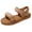 Khaki, variant on Chunky Platform Sandals for Women Stylish Cushioned Footbed Durable Sole Adjustable Strap Shoes Non Slip Breathable Summer Walking Sneakers Black Size 6