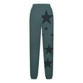 thumbnail image 3 of GA WEIHUA Flash Deals,Women's High Waisted Drawstring Waist Sweatpants Star Print Wide Leg Hiking Joggers Casual Sweatpant with Pockets(Mint Green,X-Large), 3 of 5