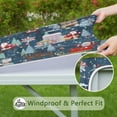 thumbnail image 6 of Dark Blue Christmas Santa Pattern Square Fitted Tablecloth with Elastic Edge,Square Table Cover,Washable Elastic Table Cover for Home Kitchen Party Decor 36"x36", 6 of 6