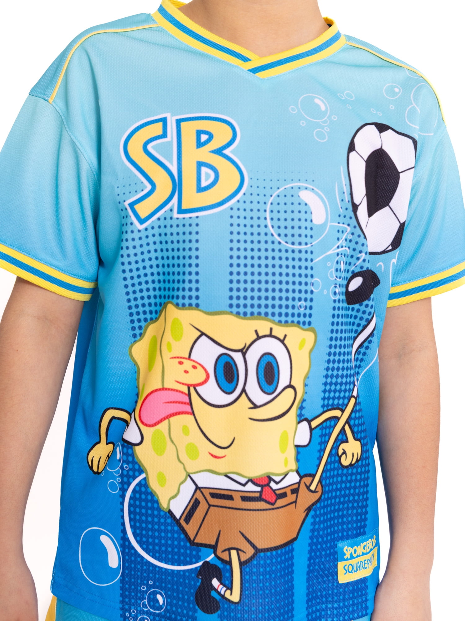 SpongeBob SquarePants Boys' Graphic Soccer Jersey and Shorts Set, 2-Piece, Sizes 4-16