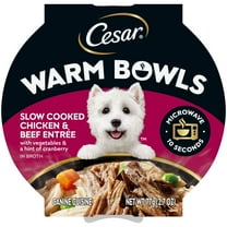 Cesar Warm Bowls Wet Dog Food Chicken & Beef Entree With Vegetables Entrée, 2.7 Oz. Trays