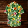 thumbnail image 5 of Stamzod Hawaiian Shirt for Men Tropical Printed Summer Oversized Button Up Shirt Men Vacation Beach Short Sleeve Shirts Green Y XXXL, 5 of 9