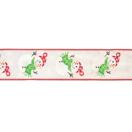 Pack of 6 Holly Jolly Snowman Christmas Wired Craft Ribbons 2.5" x 60 Yards