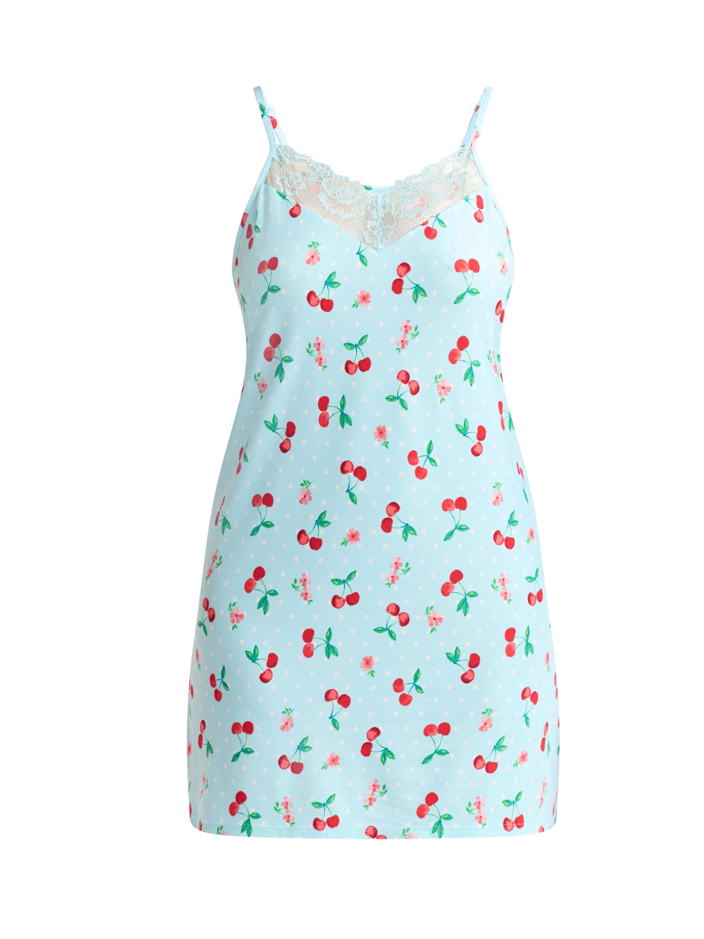 Joyspun Women’s Dreamy Soft Collection Lace Trim Knit Chemise, Sizes XS to 3X