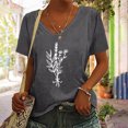 thumbnail image 2 of Zpanxa Womens Summer Tops Trendy Casual Print V-Neck Short Sleeve T Shirt Pullover Tops Lightweight Cute Blouse Pullover Dark Gray M, 2 of 5