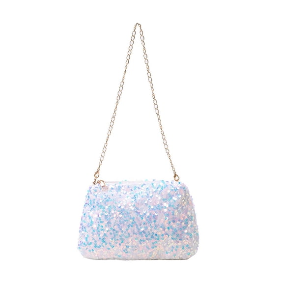 HGIEYS Sequin Shoulder Bag with Chain Trendy Crossbody Bag Large Capacity Versatile Satchel Bag Female Work Date Commute Bag