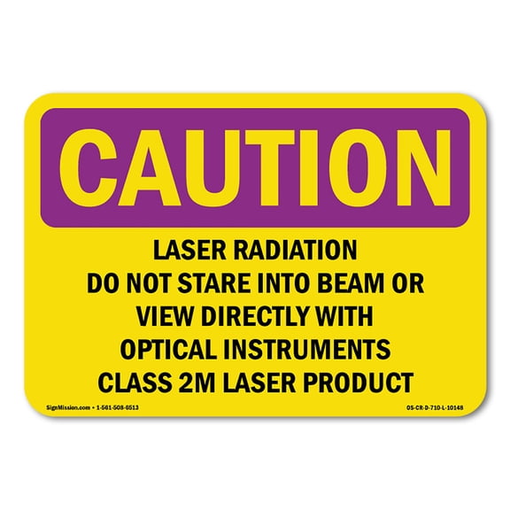 OSHA CAUTION RADIATION Sign - Laser Radiation Do Not Stare Into Beam Or | Decal | Protect Your Business, Work Site, Warehouse | Made in the USA