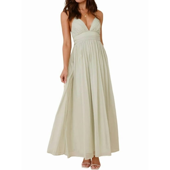 Women'S Spaghetti Strap V Neck Lace Up Bodycon Solid Nightclub Party Casual Dress Green S