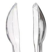 Set of 8 - 6 1/2 Clear Plastic Tongs
