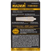 Trojan Magnum Ribbed Large Stimulation Lubricated Latex Condoms(12 Condoms