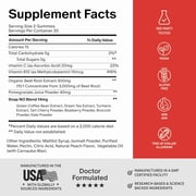 Snap Beet Root Gummies, Nitric Oxide Support for Heart Health & Energy, Peach Flavor, 60 Count