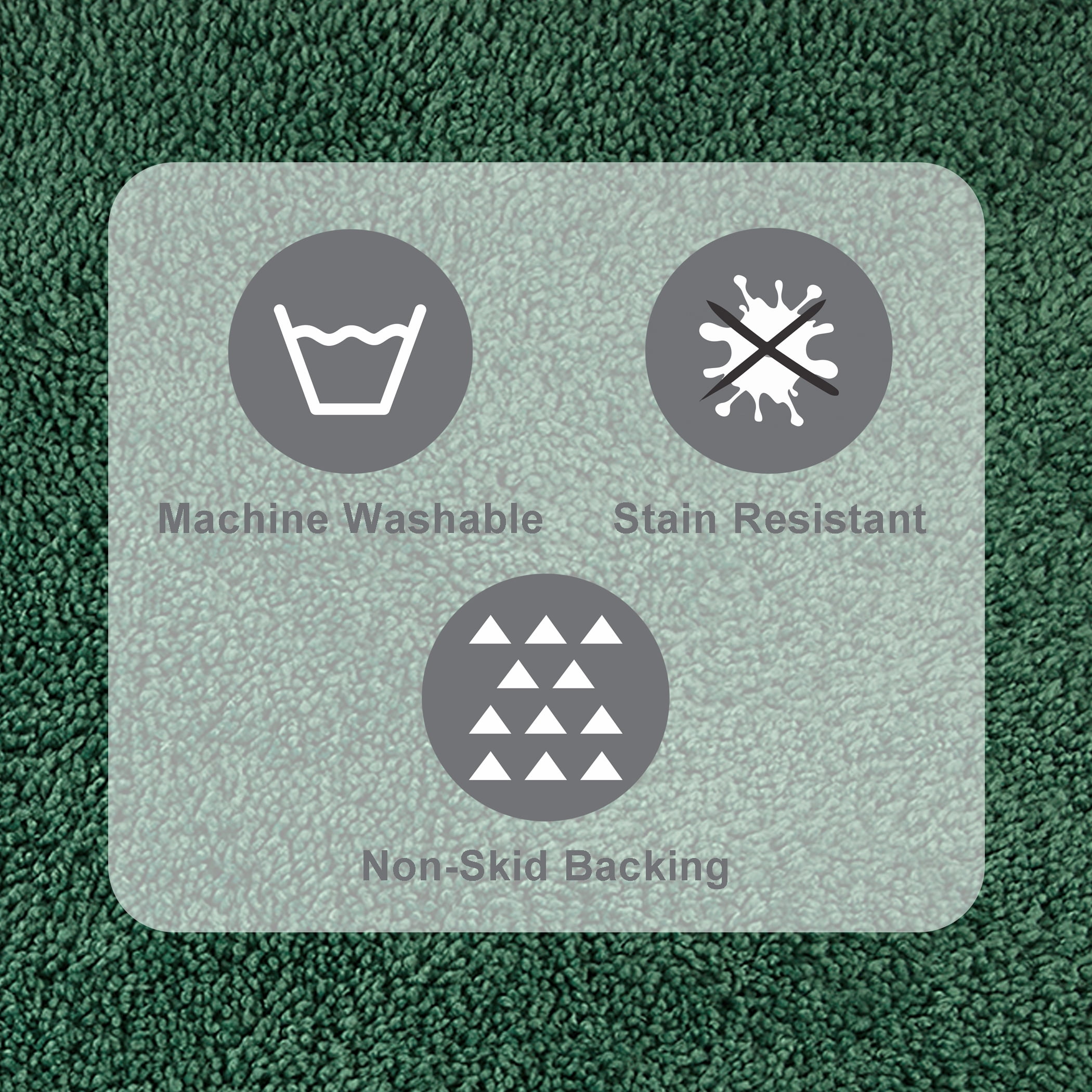 Mainstays Performance Recycled Polyester 3 Piece Bath Rug Set, Green Sage
