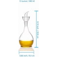 thumbnail image 4 of Botella dispensadora de aceite de oliva de vidrio transparente de 380 ml (13 onzas). Aceitera y vinagrera con vertedor (sin embudo). Jarra de aceite de oliva para cocina y barbacoa., 4 of 5