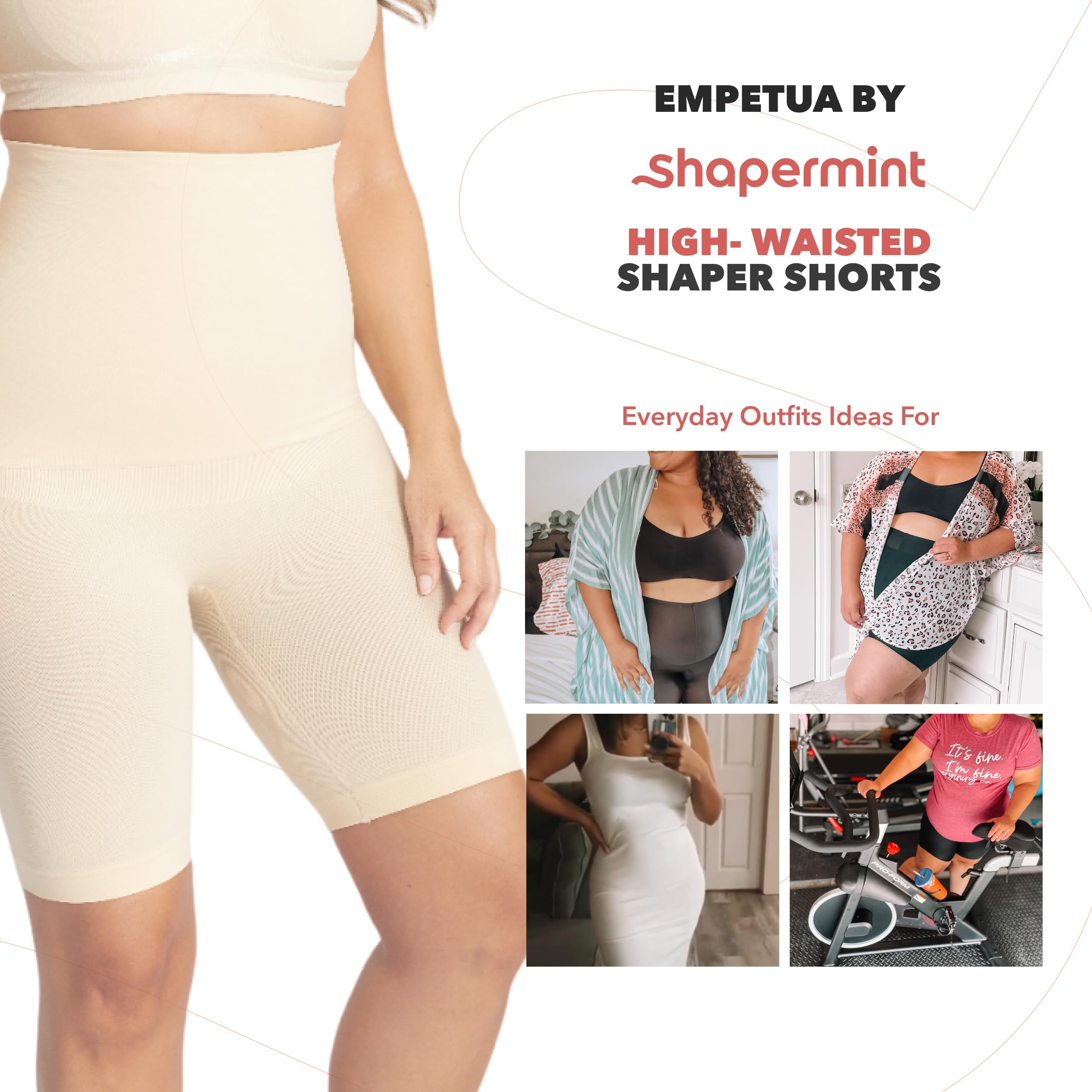 Shaperin Slimming All Day Every Day High-Waisted Shaper Shorts Tummy  Control