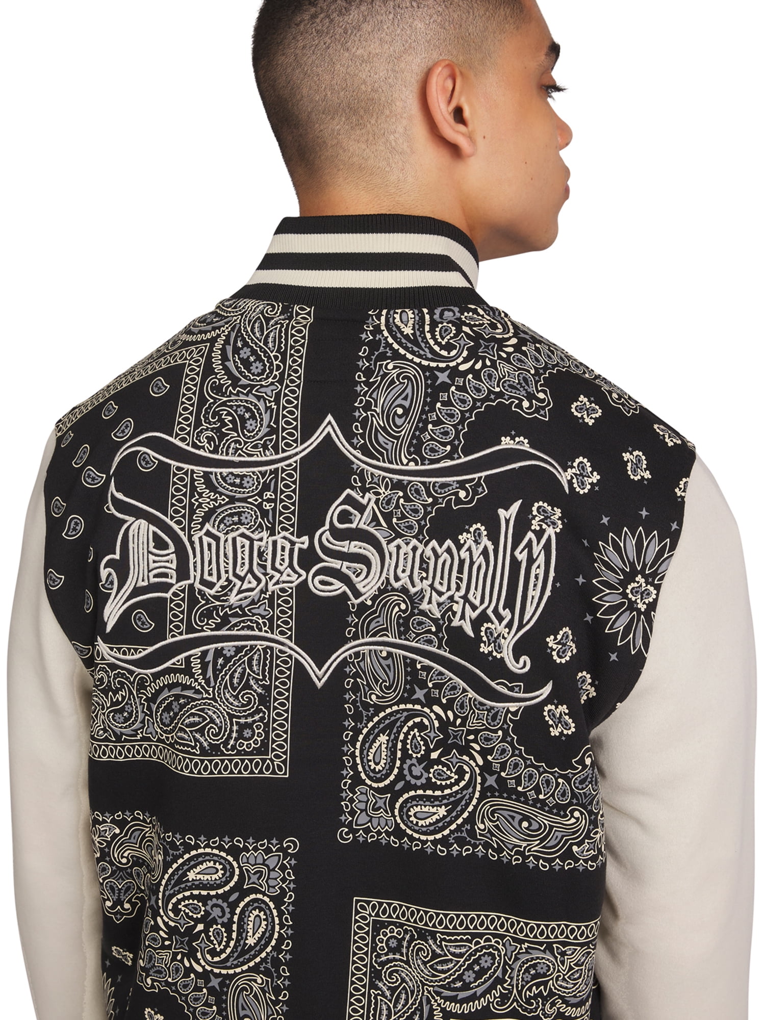 ASKYURSELF PAISLEY COLLAR VARSITY JACKET ASKYURSELF PAISLEY COLLAR VARSITY JACKET